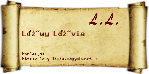 Lőwy Lívia névjegykártya